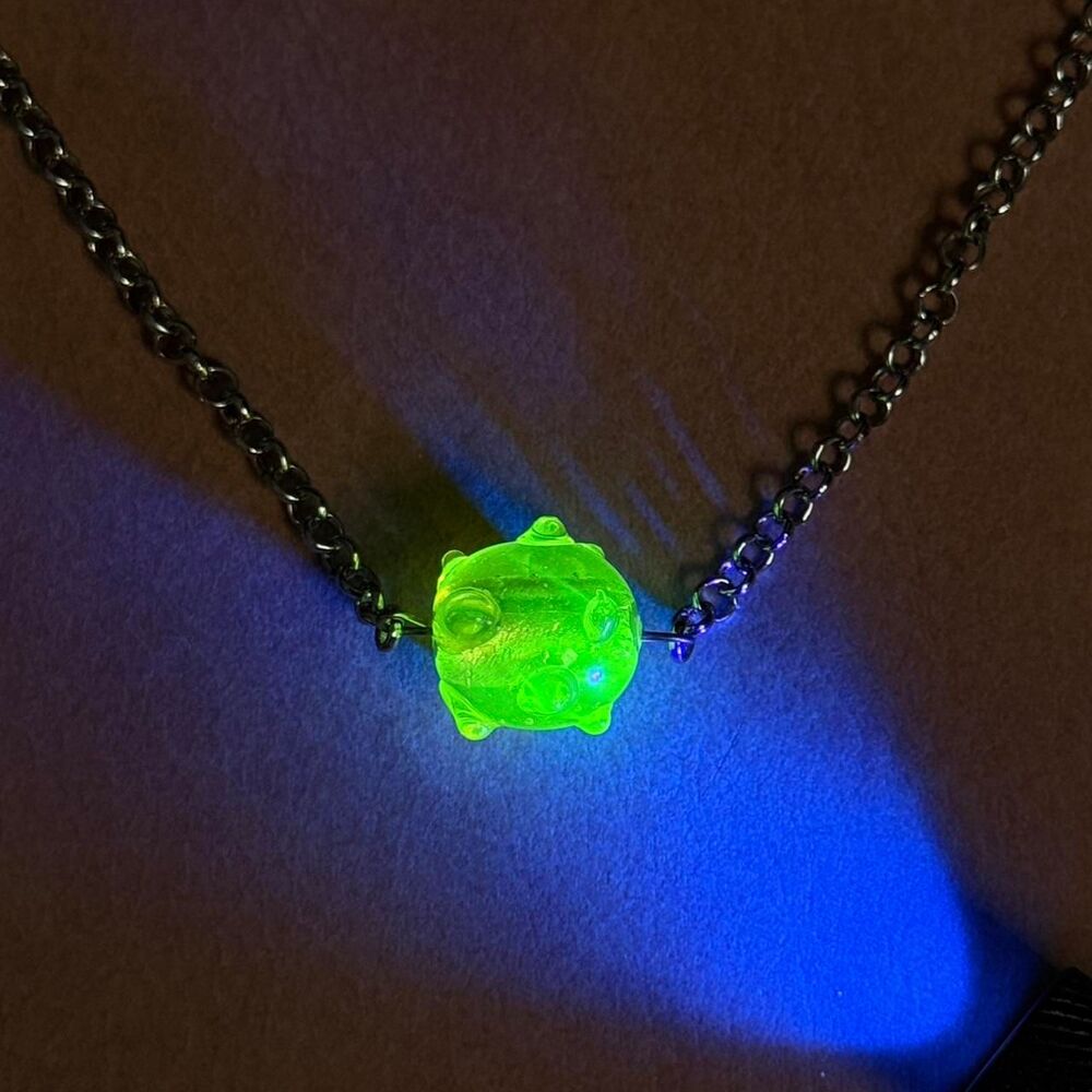 Yellow Uranium Glass Bead Necklace